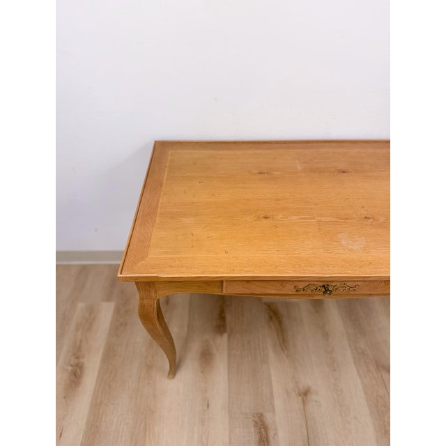 Vintage Desk Henredon Louis XV Style French Provincial Cabriole Leg Writing Wooden For Sale - Image 14 of 15
