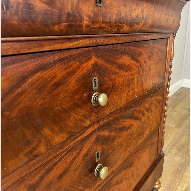 Antique French Burr Walnut Chest of Drawers with Four Drawers For Sale - Image 12 of 15