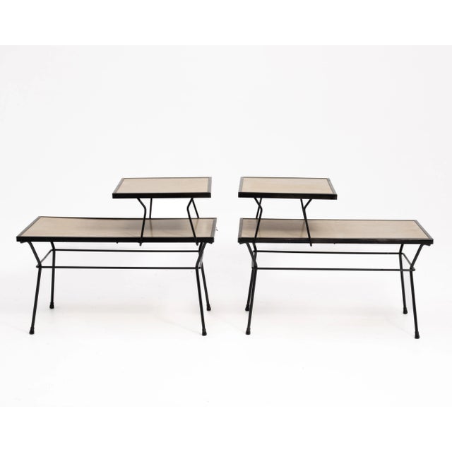 Metal Iron Step Tables After George Nelson Frank & Sons Arbuck Paul McCobb Mid Century For Sale - Image 7 of 12