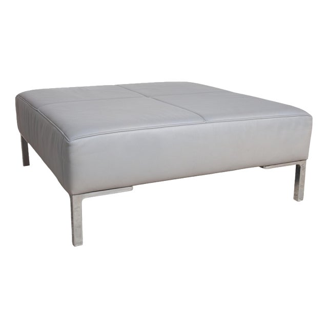 DS-112 Ottoman in Grey Leather from De Sede For Sale
