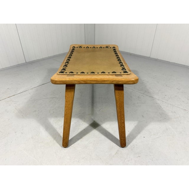 Small Vintage Blond Oak Stool, 1960s For Sale - Image 9 of 16