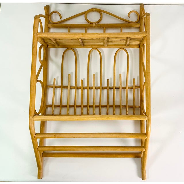 Mid-Century Italian Coastal Bentwood Wall Mounted Shelf After Franco Albini For Sale - Image 16 of 18