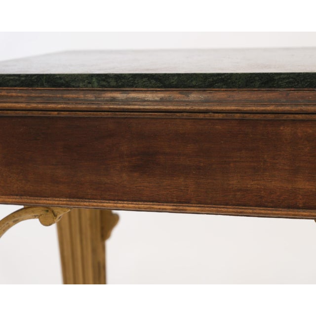 Small Early 19th Century Green Alps Marble, Mahogany and Gilt Console Table For Sale - Image 10 of 18