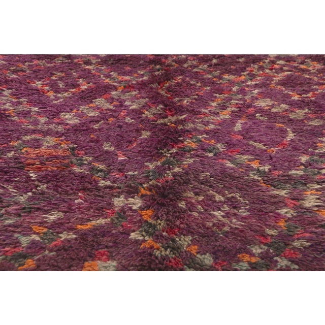 Mid 20th Century Vintage Purple Beni MGuild Moroccan Rug - 05'02 X 11'01 For Sale - Image 5 of 10
