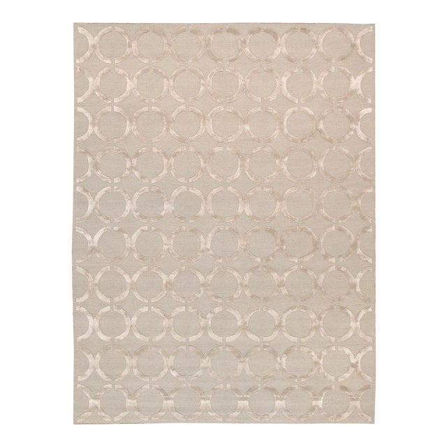 Pasargad Home Edgy Hand-Tufted Silk & Wool Area Rug- 4' X 6' For Sale