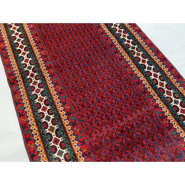 Vintage Afghan Dokhtar Qazi Boteh Runner - 6'3" X 2'8" For Sale - Image 4 of 12