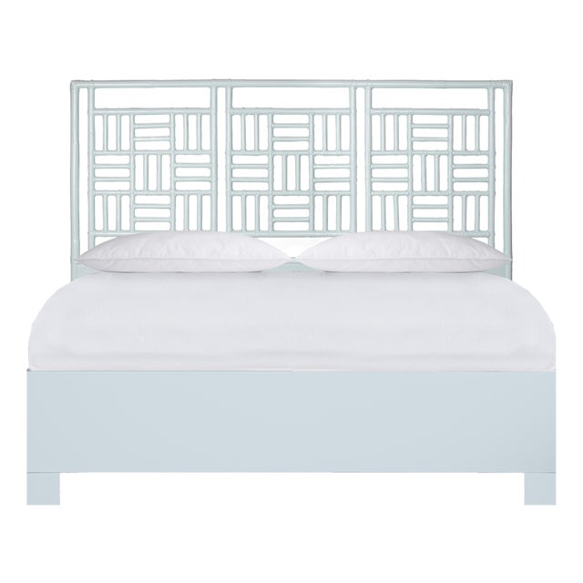 Finn Platform Bed King - Light Blue For Sale