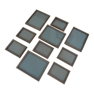 Oak Wood Frames 4 Large 6 Small Picture Photo Art Frames With Plexiglass Lot of 10 VTG 70s For Sale