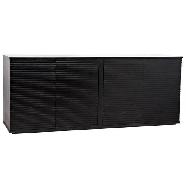 This handcrafted and beautifully finished mahogany sideboardÕs easy lines are enhanced with four hand-carved cupboard...