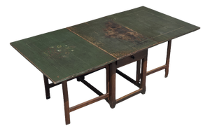 19th Century Swedish Green Painted Drop-Leaf Dining Table, 1820