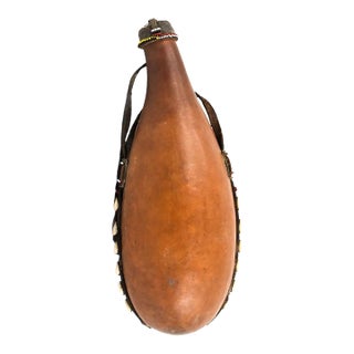 Early 20th Century Maasai Beaded Milk Gourd Container Kenya For Sale