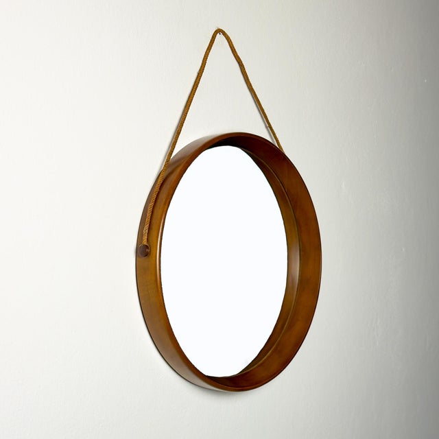 Mid-Century Modern Mid-Century Wall Mirror in Teak, Italy, 1960s For Sale - Image 3 of 12