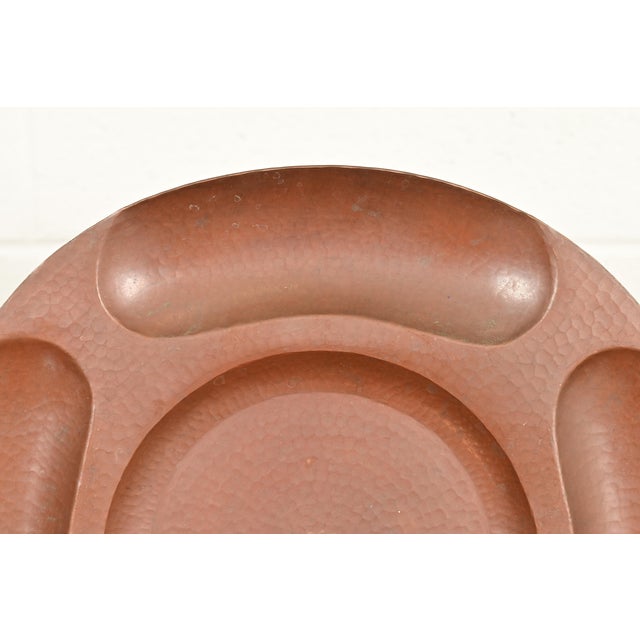 Ramon Ramirez Arts & Crafts Hammered Copper Charger Plate or Tray For Sale In South Bend - Image 6 of 12