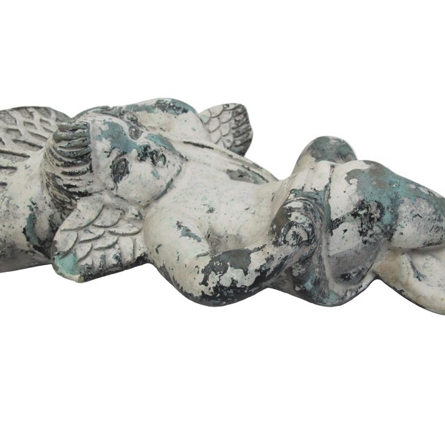 Mexican Stone Cherub Angel Putti Wall Hanging Planter or Light For Sale - Image 9 of 12