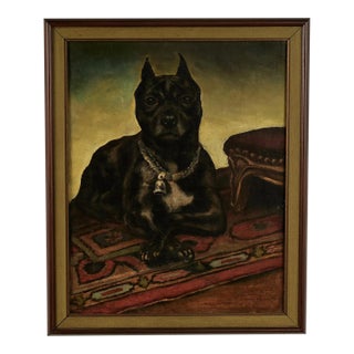 Antique Painting of a Dog For Sale