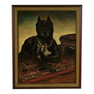 Antique Painting of a Dog