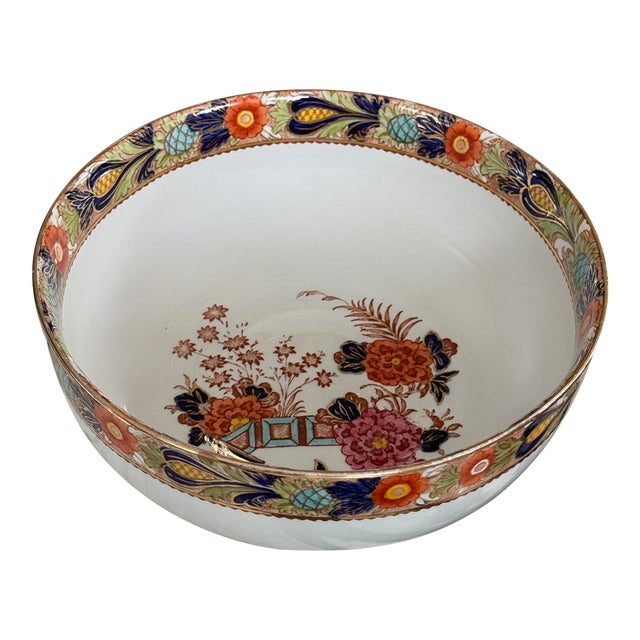 Antique Frederich Rhead Wood & Sons Wincanton Imari Style Large Serving Bowl For Sale
