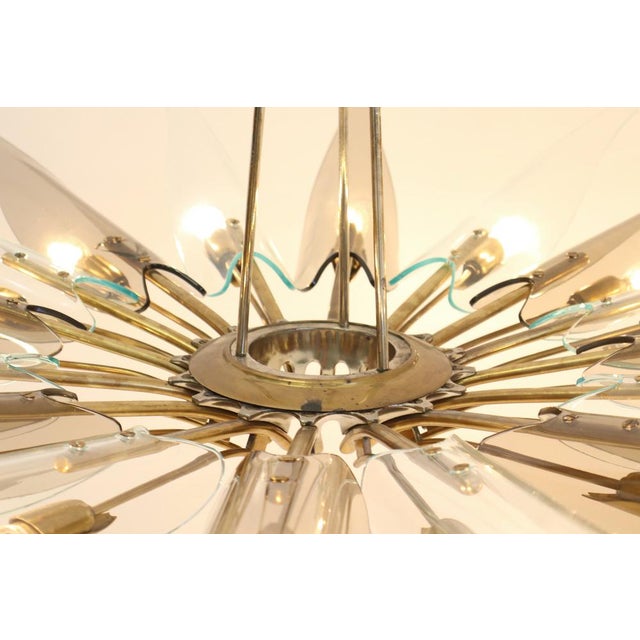 Model 1563 Dahlia Glass Chandelier by Max Ingrand for Fontana Arte, Italy, 1955 For Sale - Image 9 of 13