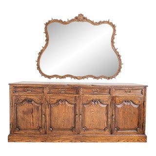 Large Ornate Gilt Carved Wall Mirror – French Rococo Style, Statement Piece For Sale
