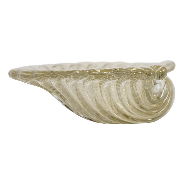 Vintage Italian Handmade Murano Glass Shell Centerpiece or Vase For Sale