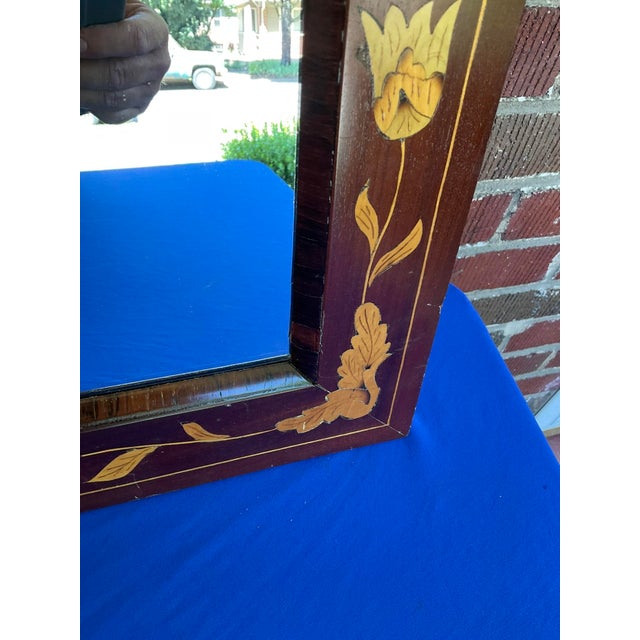 19th Century Dutch Marquetry Wall Mirror For Sale - Image 4 of 12