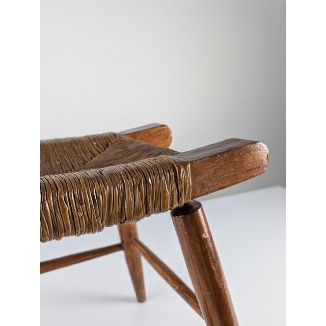 Rustic Wooden and Rush Tajo Stool, Spain, 1940s For Sale - Image 11 of 18
