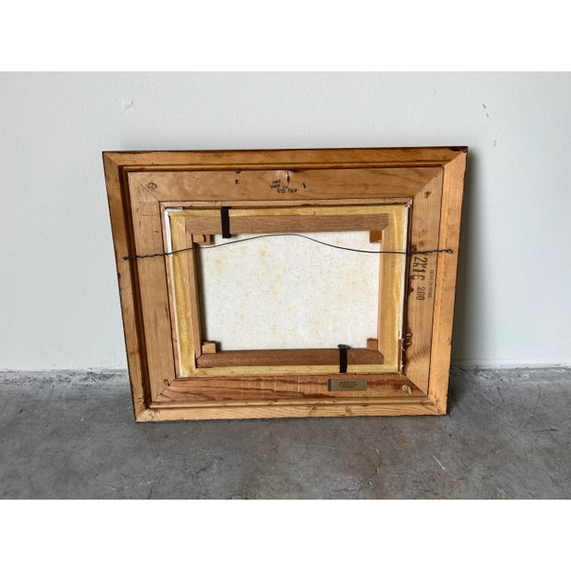 Vintage Boat in Harbor Oil Painting, Signed For Sale - Image 11 of 12