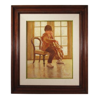 Helen Rayburn Caswell, Boy Playing Cello, ca. 1970 For Sale