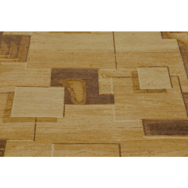 2010s Rug & Kilim's Modern Optical Illusion Rug in Canyon Gold and Mocha For Sale - Image 5 of 9