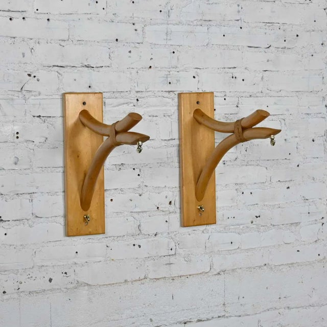 Mid-Century Modern Rattan Wall Brackets a Pair For Sale - Image 13 of 13