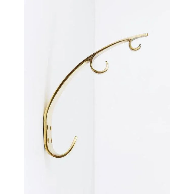 1950s Large Modernist Brass Wall Coat Hooks attributed to Hertha Baller, Austria, 1950s, Set of 2 For Sale - Image 5 of 10