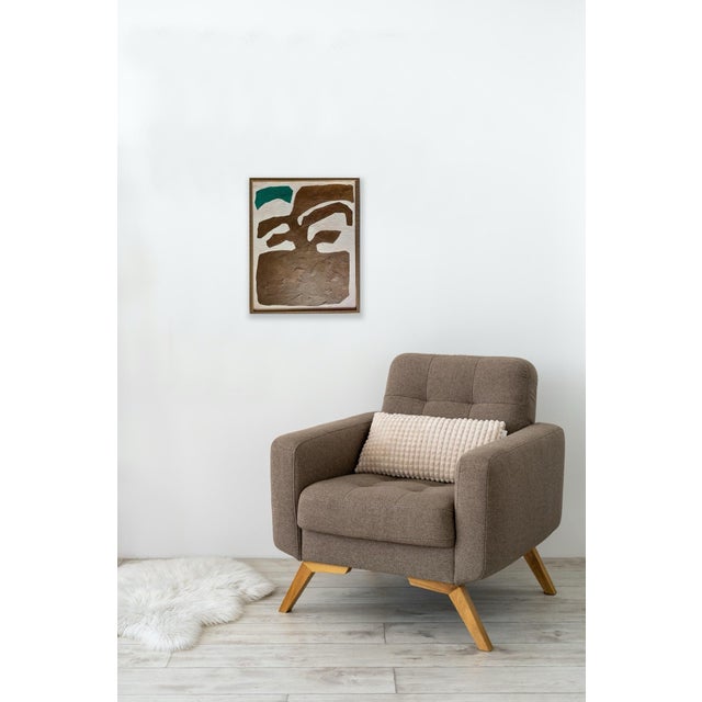 Contemporary abstract botanical painting on canvas. Framed in a gold locally made frame R.K. Red believes there is nothing...