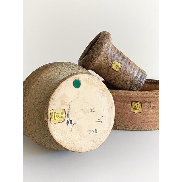 Mid-Century Wabi-Sabi Style Handmade Ceramics Set by Marius Van Woerden, the Netherlands, 1960s, Set of 3 For Sale - Image 12 of 15
