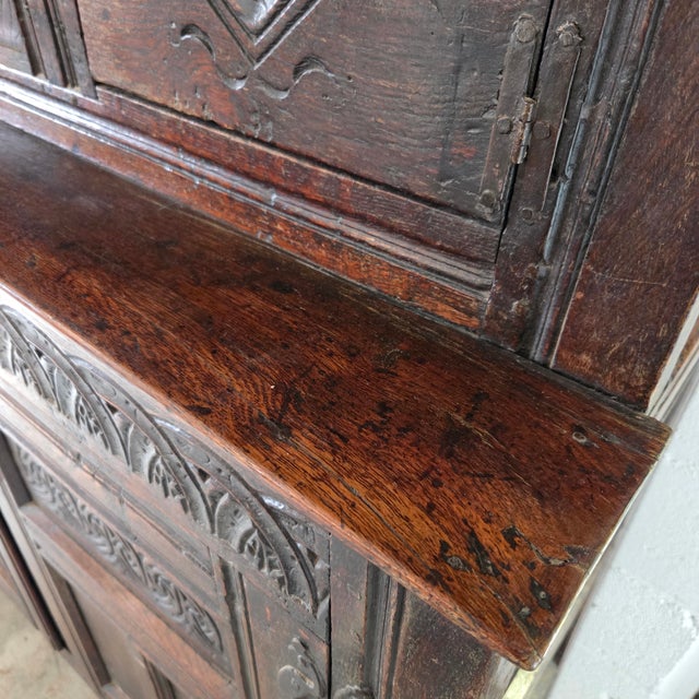 English 17th-Century Carved Oak Court Cupboard For Sale - Image 18 of 18