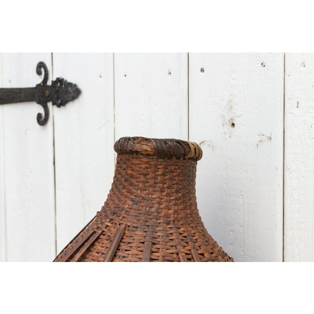 Antique Rattan Fish Basket From Nepal For Sale - Image 4 of 8