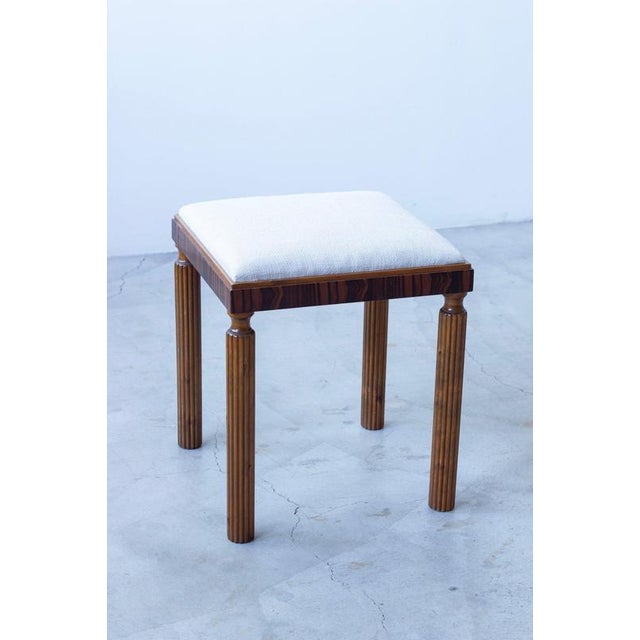 Swedish Grace Stool in Zebrano and Birch, 1920s For Sale - Image 3 of 11