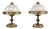 Table Lamps in Wrought Iron and Hammered Glass attributed to Longobard, Italy, 1970s, Set of 2 For Sale