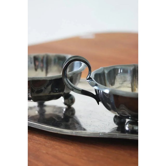 Milk and Sugar Set by Nils Johan for Prima N S, 1950, Set of 3 For Sale - Image 4 of 7