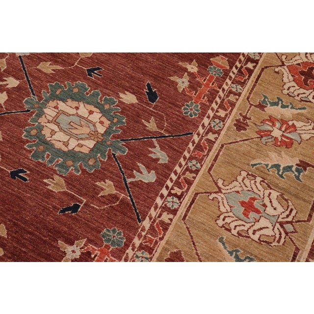 1990s Classic Ziegler Brown Tan Hand-Knotted Wool Rug - 9'8'' X 13'0'' For Sale In New York - Image 6 of 8