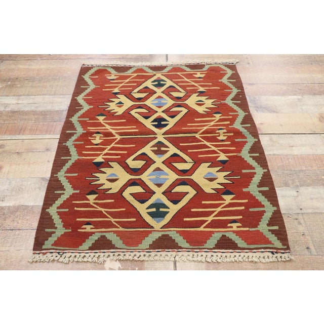 Textile Vintage Persian Shiraz Kilim Rug - 02'10 X 03'07 For Sale - Image 7 of 9