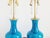 Mid Century Modern Blue Cerulean Table Lamps-a Pair For Sale In New York - Image 6 of 12