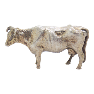 Vintage Italian Handmade Genuine Silver Large Cow Figurine Sculpture