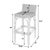 Coastal Serienna 30 in. Seat Height Rectangular Rattan Low Back Bar Stool, White/Navy Dot / Natural Rattan Frame For Sale - Image 3 of 9