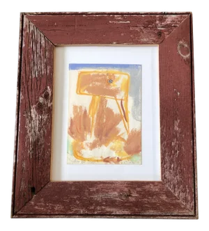 Original Vintage Robert Cooke Abstract “ Yellow Bill Duck” Painting Barn Wood Frame