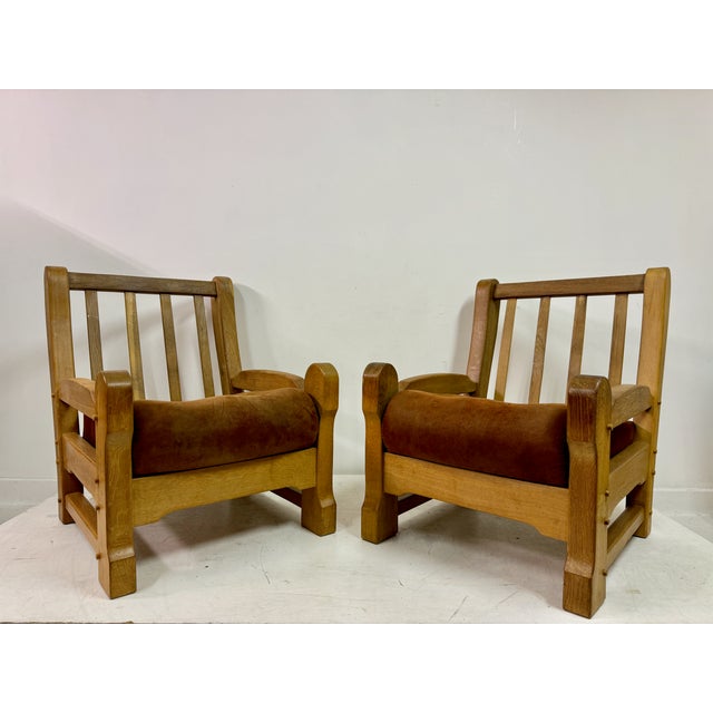 Set of Brutalist Armchairs in Oak, 1960s For Sale - Image 12 of 18
