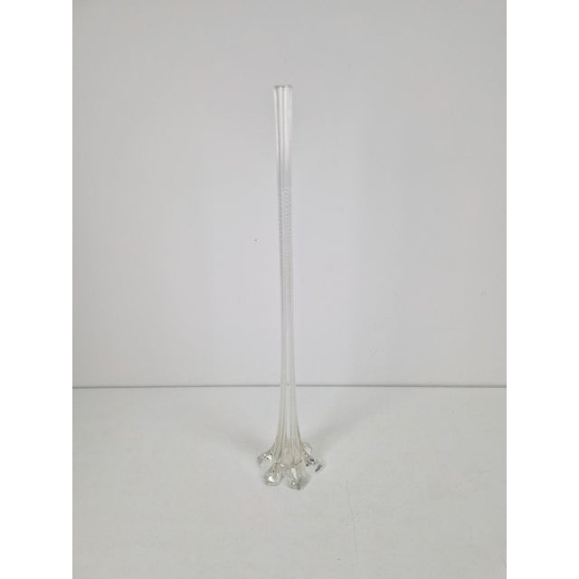 Art Nouveau French Gladioli Fluted Glass Vase, 1920s For Sale - Image 3 of 15