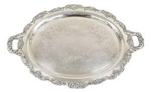 Vintage Epca Silver Plate Old English Tray by Poole #400 30/20" Footed Platter