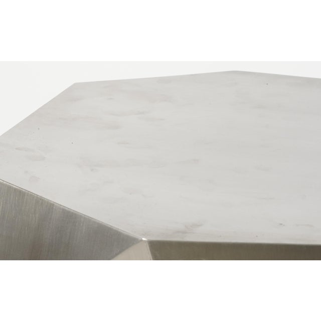 A Modernist Geometric Modern Custom Made End Table For Sale - Image 4 of 7