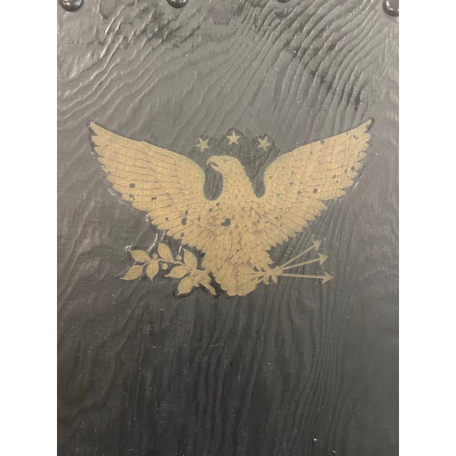 American Vintage 1976 Bicentennial Folding Rocking Chair-Americana Folding Rocker - Colonial Revival Style - Black & Gold-Eagle Stencil For Sale - Image 3 of 12