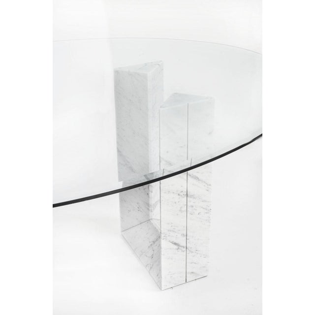 Vintage Diapason Dining Table in Carrara Marble and Glass by Cattelan Italia, 1990s For Sale - Image 13 of 16